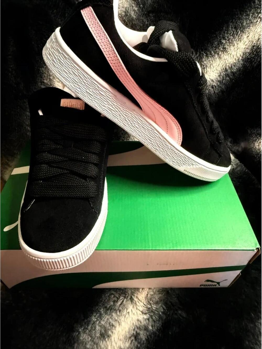 Puma Suede XL Sneakers Black Pink Women’s Size 9 NWT Platform Style